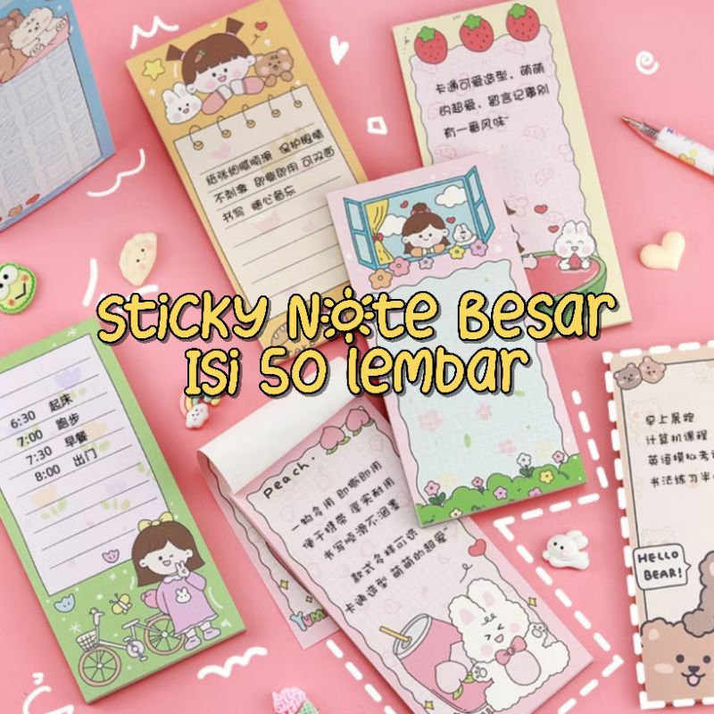 

Sticky Note / Kertas Catatan / Memo Tempel Ukuran Besar isi 50 lembar