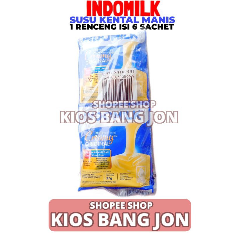 

Susu Kental Manis Cap Indomilk Vanilla 1 Renceng Isi 6 Sachet 37 Gram