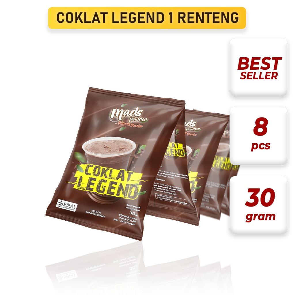 

Powder Minuman Coklat Legend, 1 Renteng isi 8 Sachet