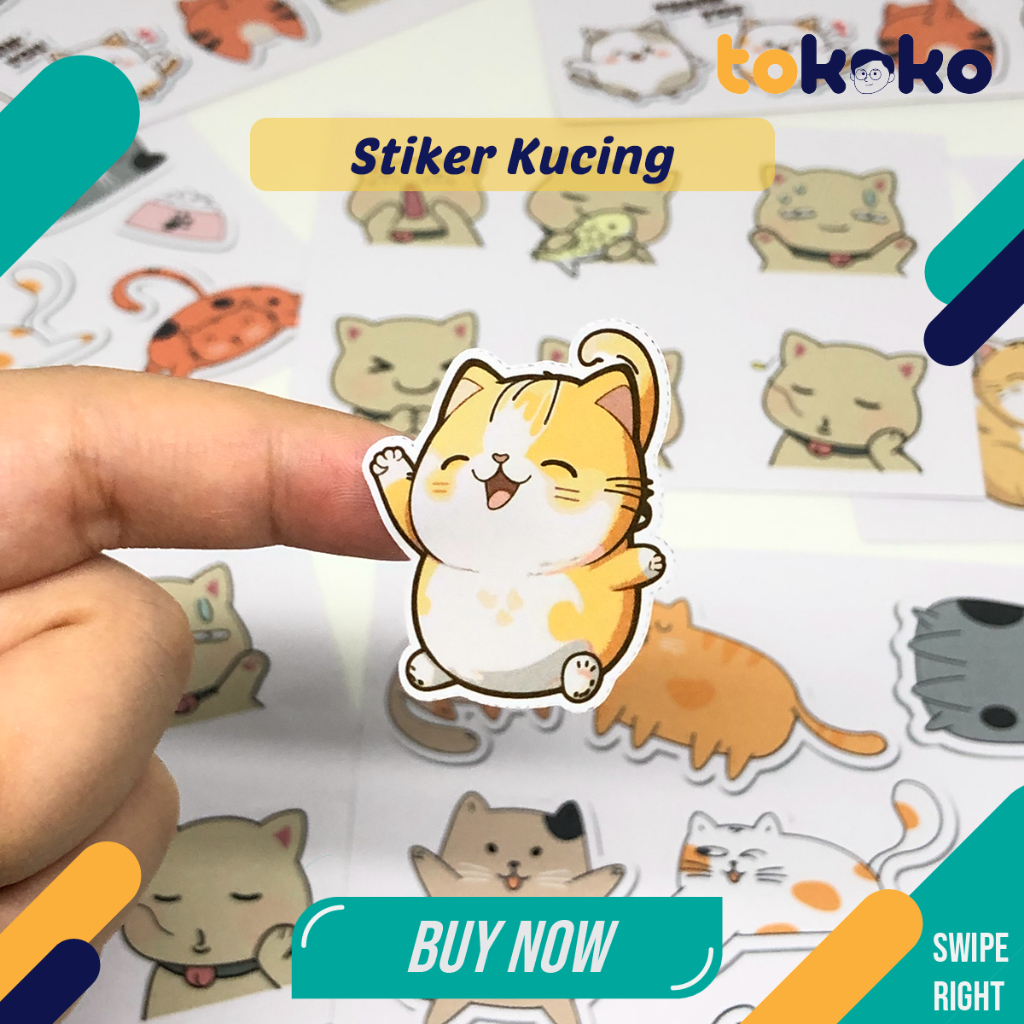 

Stiker Tumblr Tumbler Buku Laptop Tumbler Casing HP Karakter Kartun Kucing Stiker Bahan Cromo Glossy Tahan Air Awet Lama Waterproof