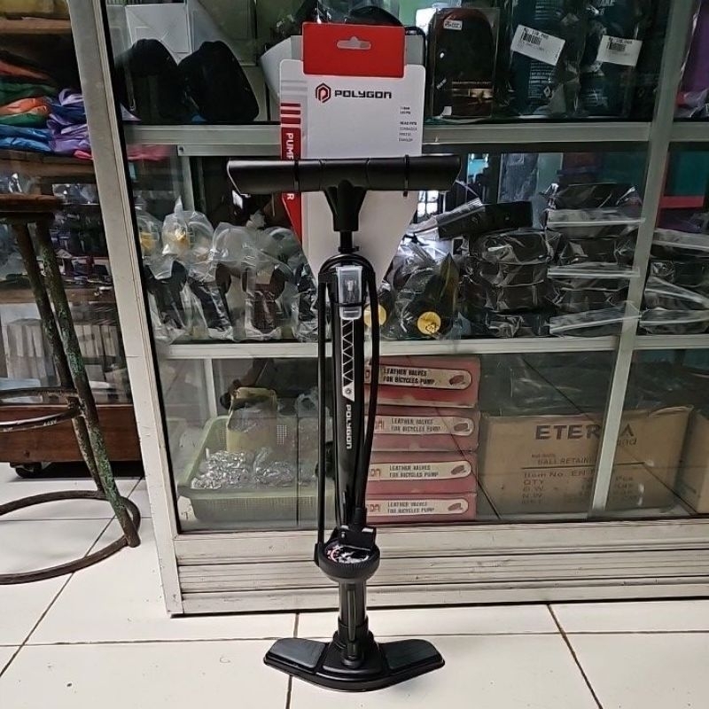 POMPA LANTAI SEPEDA / FLOOR PUMP POLYGON STEEL STX DUAL HEAD 160 psi pompa angin /ban sepeda/pompa m