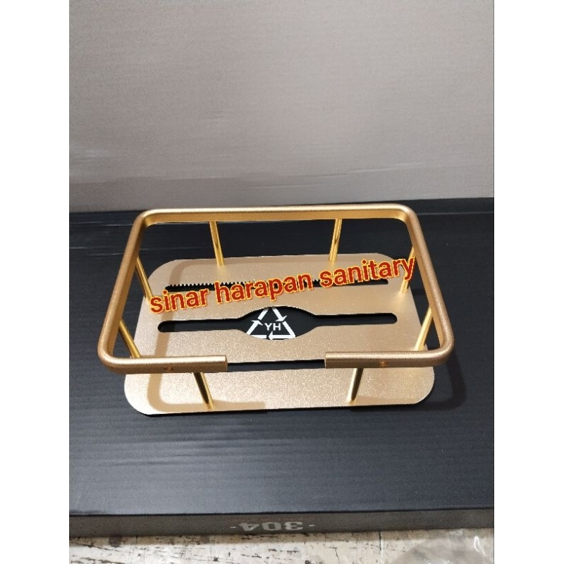 Rak sabun datar Gold / Tempat sabun Gold / Rak kamar mandi gold alumunium