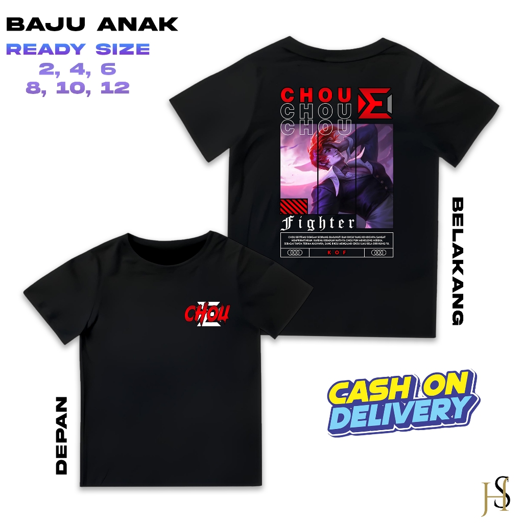 HosinShop - Kaos Hero Mobile Legend - Kaos Anak Atasan Katun Sablon - Kaos Anak Hero ML - Kaos Hero 