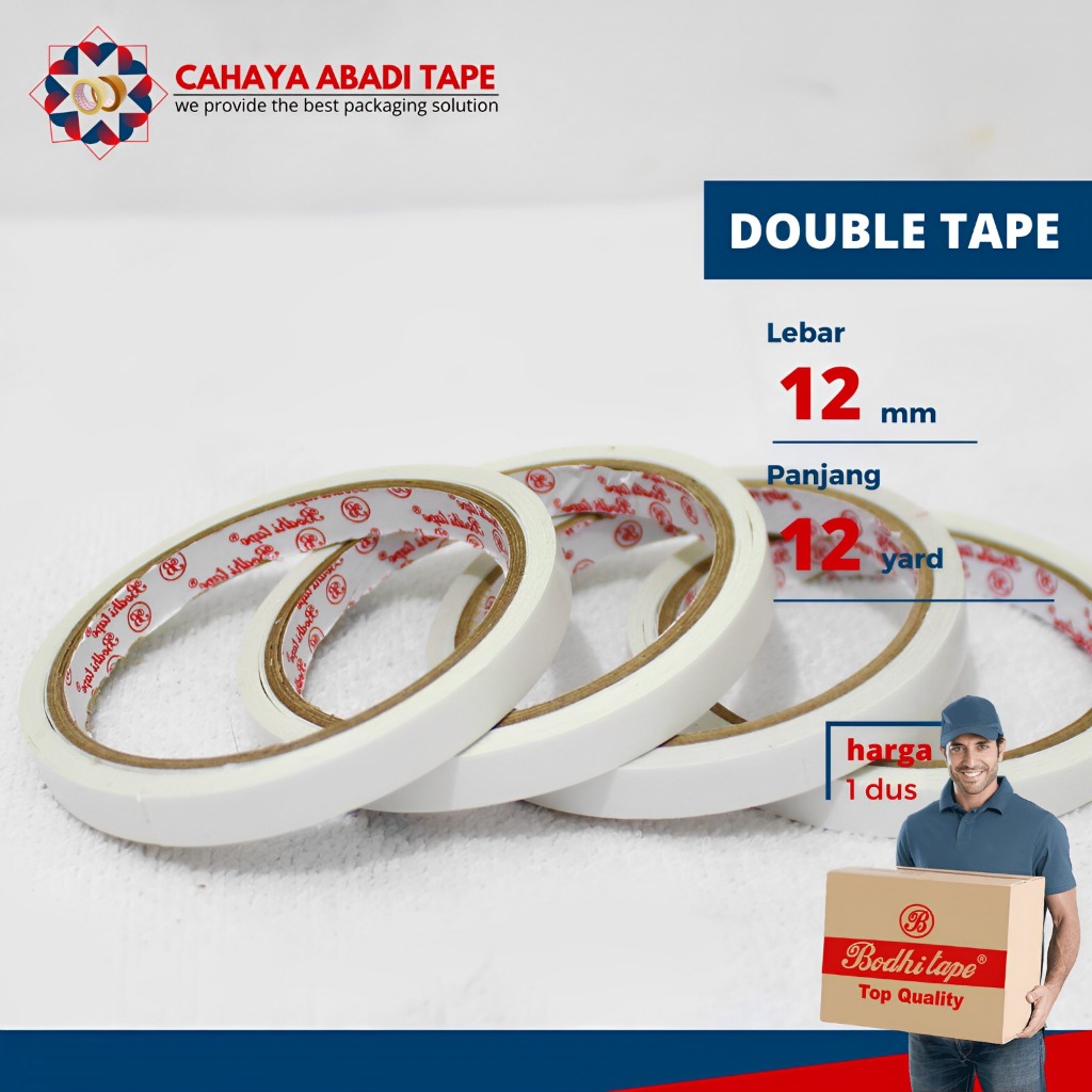 

DOUBLE TAPE BODHI 12/24/48 MM X 12 YARD PER DUS