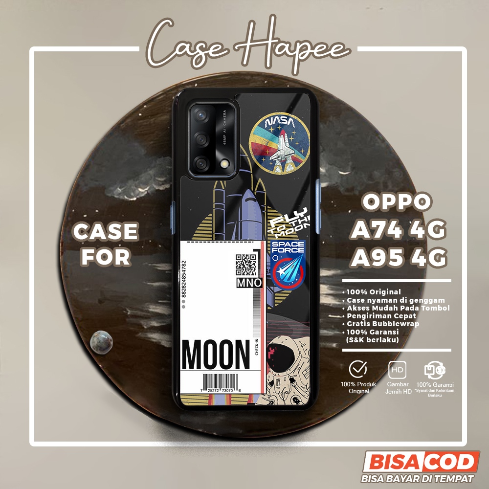 Case Oppo A74 4G Casing Oppo A95 4G [NASA] Casehapee Case Glossy Case Aesthetic Custom Case Premium 