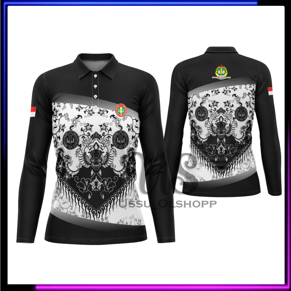 Baju Kaos Batik PGRI Wanita Kaos Jersey Seragam Batik PGRI Lengan Panjang Kaos Baju Polo Batik PGRI 