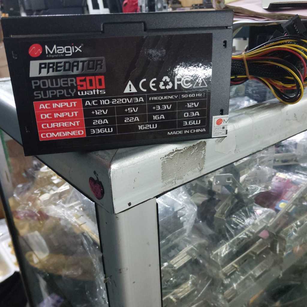 power supply psu magix predator 500watt copotan casing baru