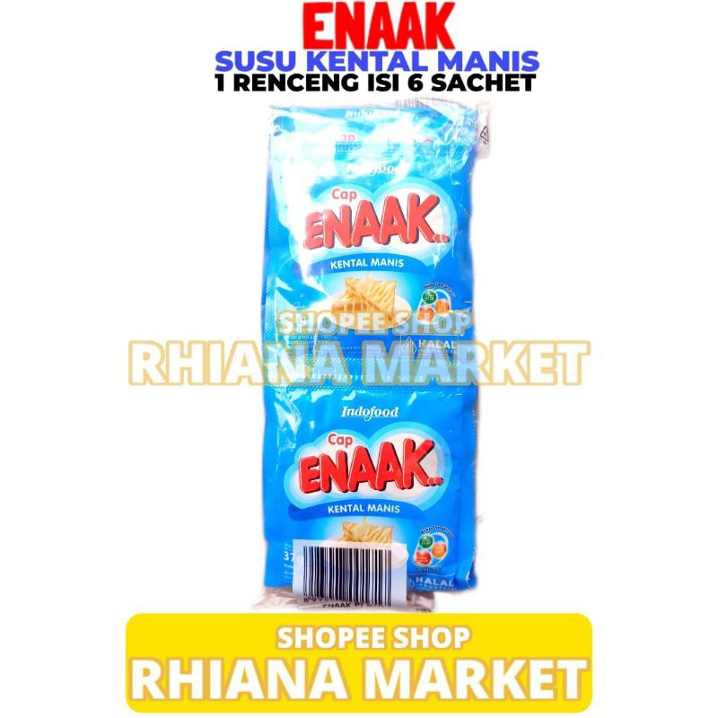 

Susu Kental Manis Enaak Rasa Vanilla 1 Renceng Isi 6 Sachet 37 Gram