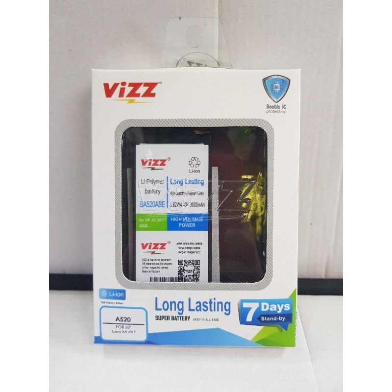 Baterai Batrai Batre Double Power Vizz BA520ABE For Samsung A5 2017/A520/A8 2018