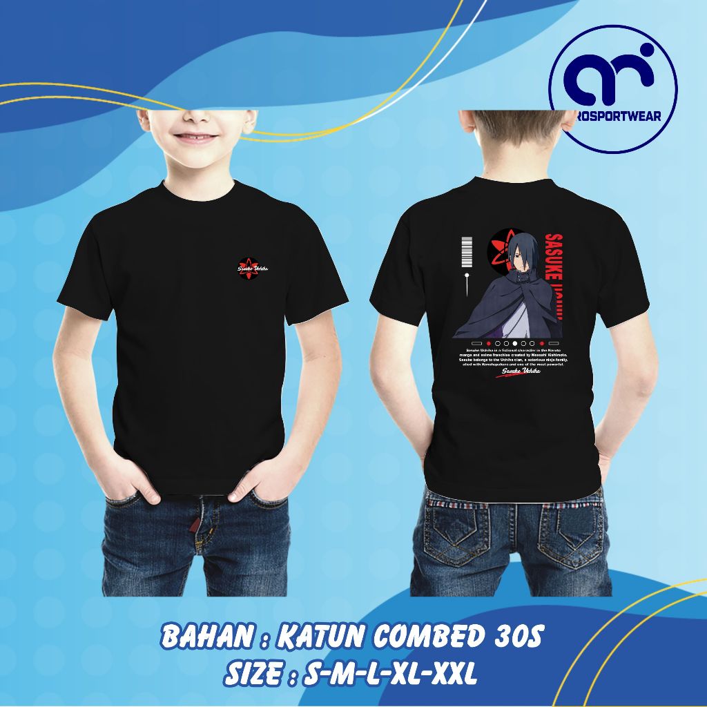 AROSPORTWEAR - Kaos T-Shirt Anak SASUKE UCHIHA Susanoo Baju Anak Anime