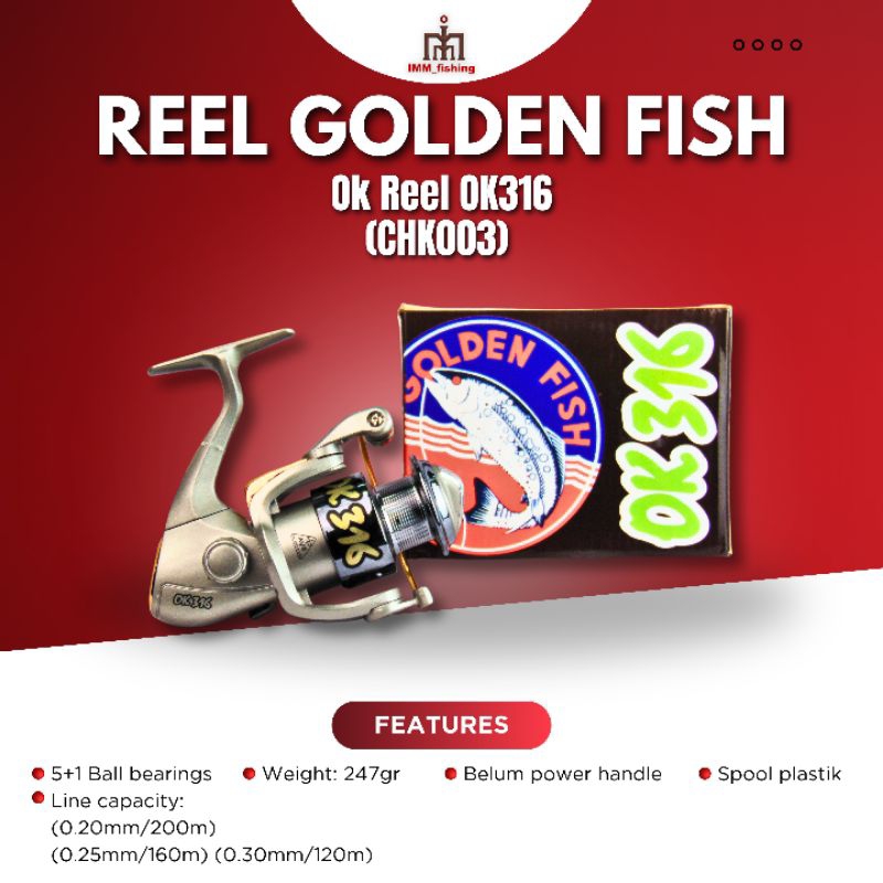 REEL GOLDEN FISH OK REEL | Gulungan Pancing | Reel Spining