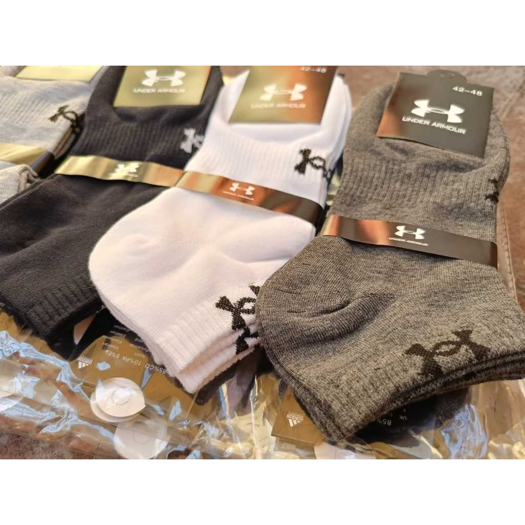 PROMO KAOS KAKI UNDER ARMOUR ORIGINAL SEMATA KAKI PENDEK PUTIH HITAM ABU BIRU NAVY MURAH OLAHRAGA RE