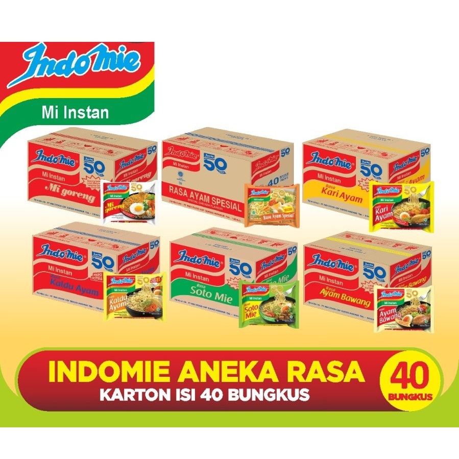 

Indomie Instant Dus 40 pcs Soto Kaldu Ayam Special Kari Goreng