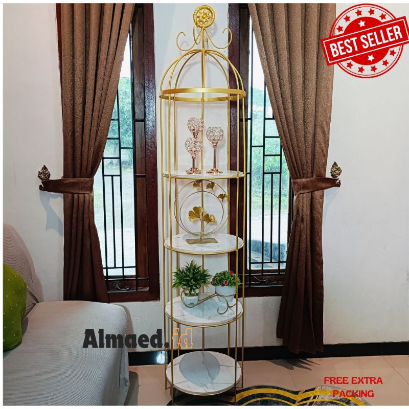 RAK SANGKAR BURUNG/RAK SUDUT RUANG TAMU/RAK SERBAGUNA/RAK HIASAN RUANG TAMU