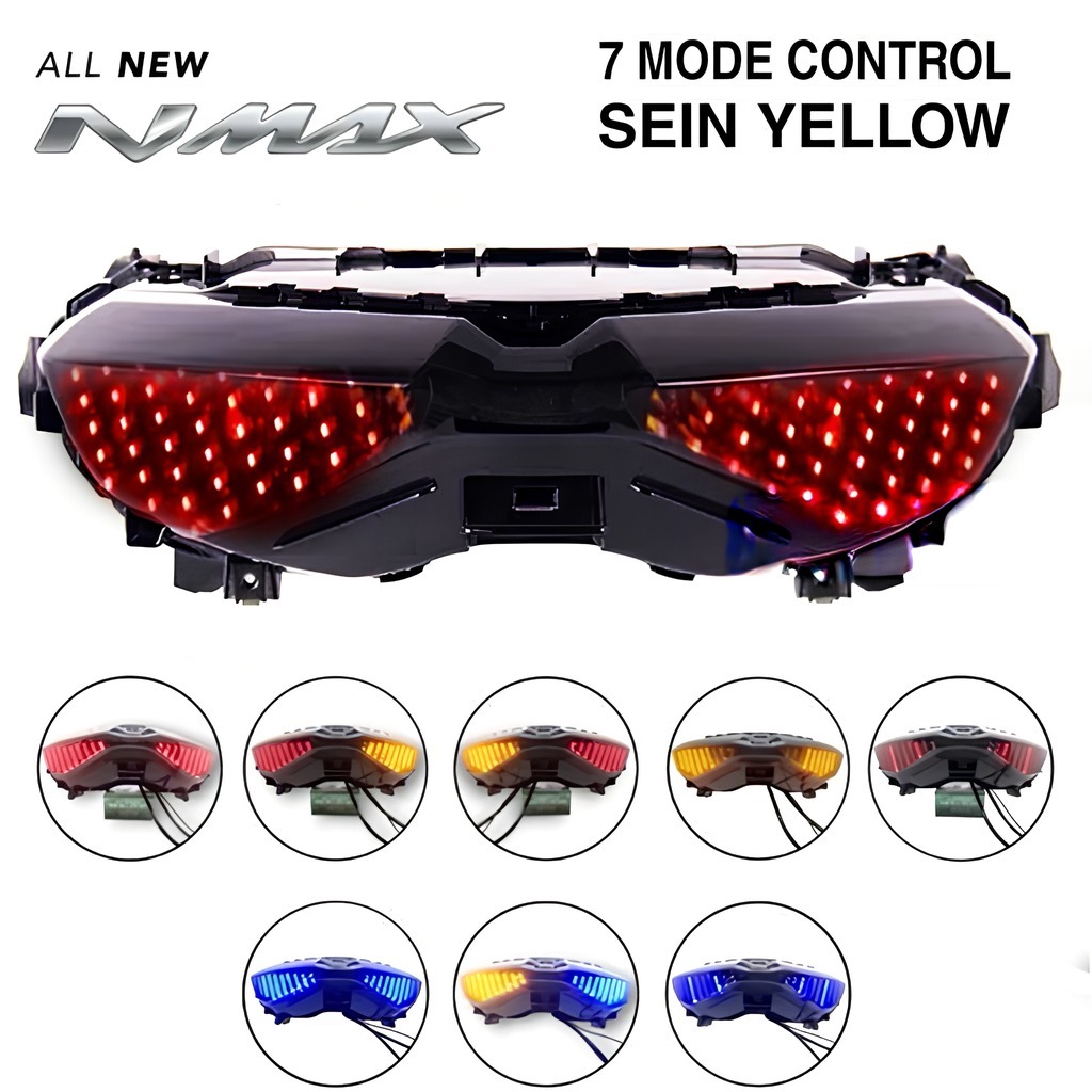 Lampu Stop Nmax New 7 Mode Coloseum Stoplamp Nmax New Lampu Stop Rem Belakang X-Case