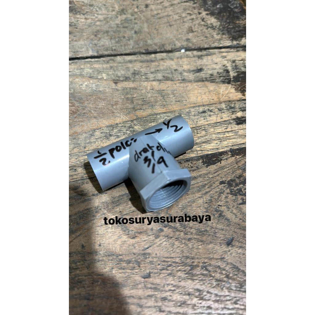 tee drat dalam 1/2" x 3/4" faucet tee 1/2" x 3/4"