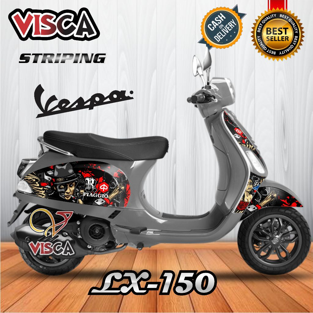 Stiker Striping Vespa Matic - Stripig Vespa LX-150 Variasi Jerinx