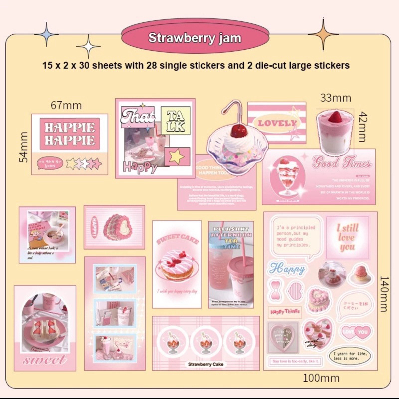 

30 pcs Korean Look Sticker Set