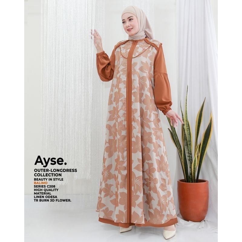 Gamis ayse dan noura merek Balimo original gamis balimo linen odesa terbaru /balimo outer pisah