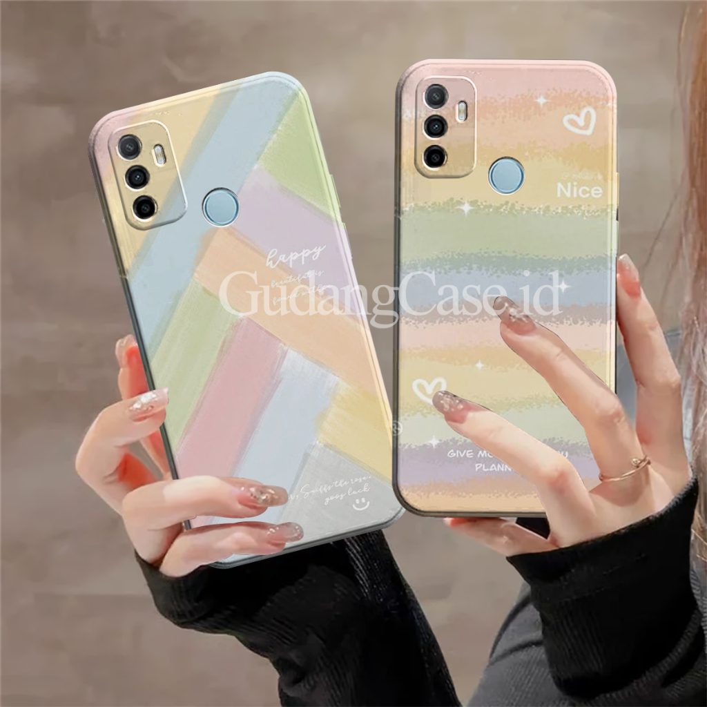 Case Oppo A53 2020 Motif Love Gradasi Sillikon Pelindung Camera