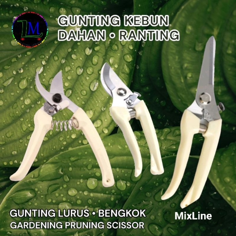 Gunting Kebun Dahan Ranting Gunting Lurus Bengkok