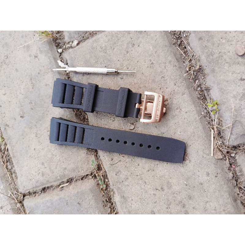 RUBBER TALI JAM TANGAN RICHARD MILLE PEN CONNECTION HITAM ROSE GOLD