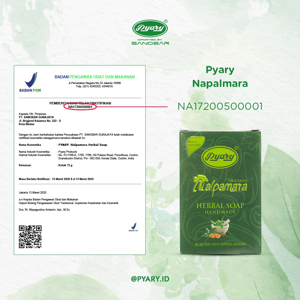 Sabun Pyary Nalpamara BPOM Original | Sabun Herbal | Sabun Arab Original 100 % | Pusat Jual Sabun Wa