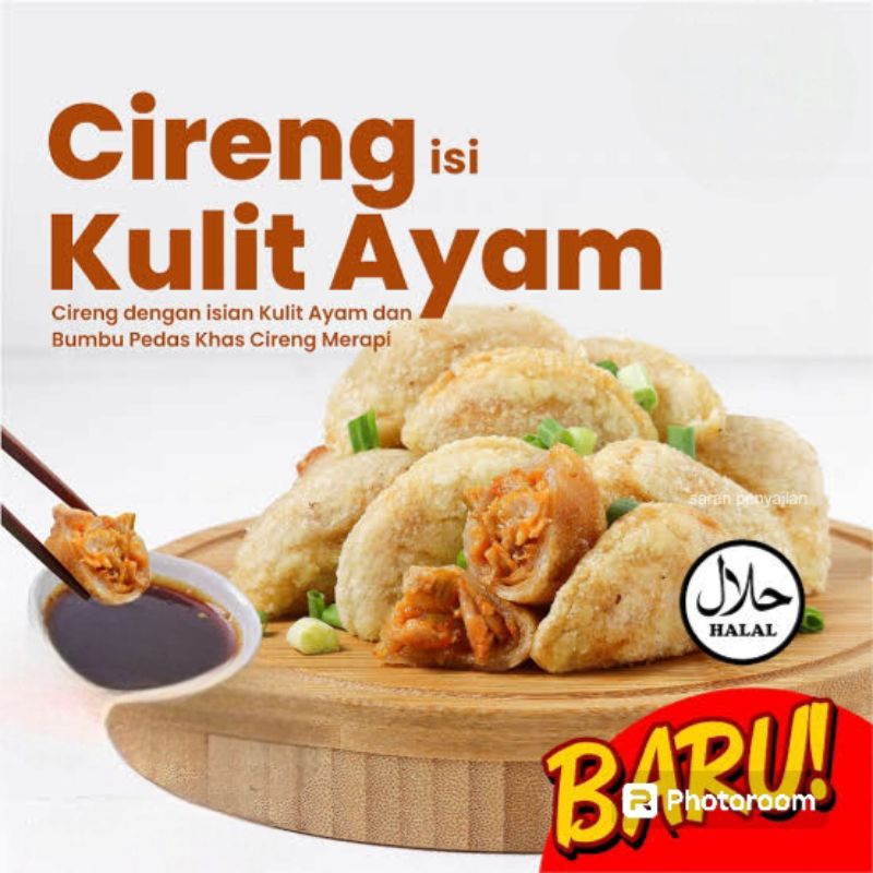 

Cireng isi Kulit Ayam Pedas manis kenyal bikin nagih