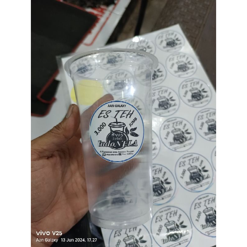 

stiker lebel nama kemasan camilan dn cup minuman isi 112pcs | 8 lembar