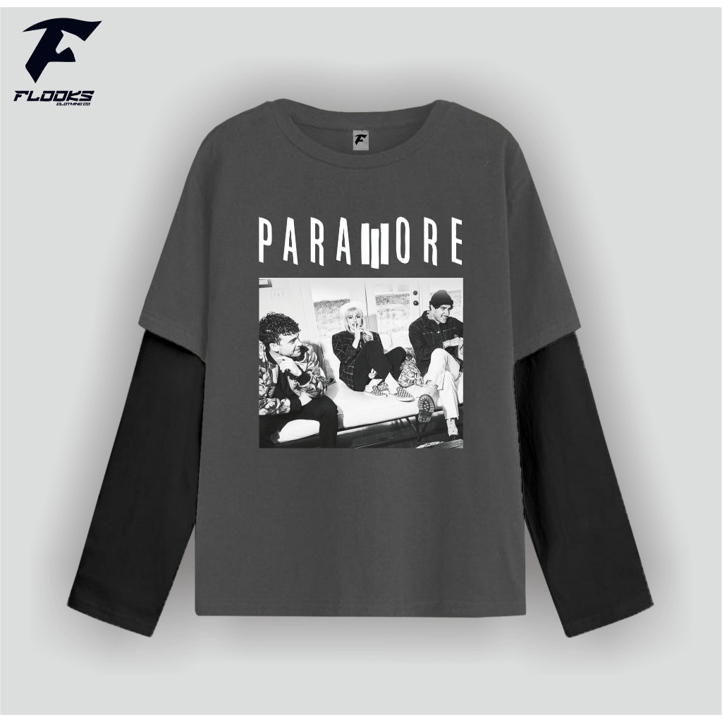 Flooks clothing Tshirt Double layer Paramore Personil Vintage  long sleeve  band kaos pria wanita