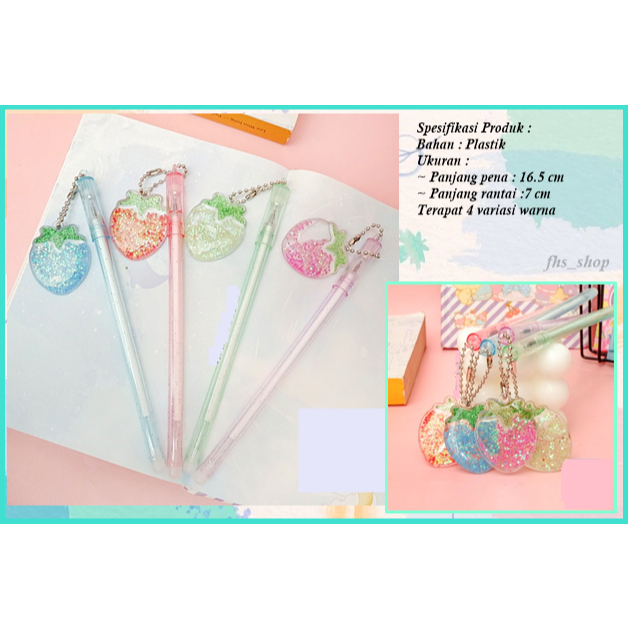 

Pulpen Gel Gantung Rantai Tinta Hitam Pulpen Aesthetic Pulpen Unik Pulpen Lucu Strawberrys Gel Pen