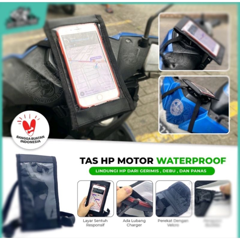 Holder hp motor tas Waterproof Henphone Di Stang Sarung pelindung ponsel hp untuk ojol / gojek/
