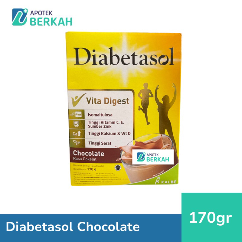 

Diabetasol 170 g Rasa Coklat - Susu Nutrisi Khusus Diabetes.