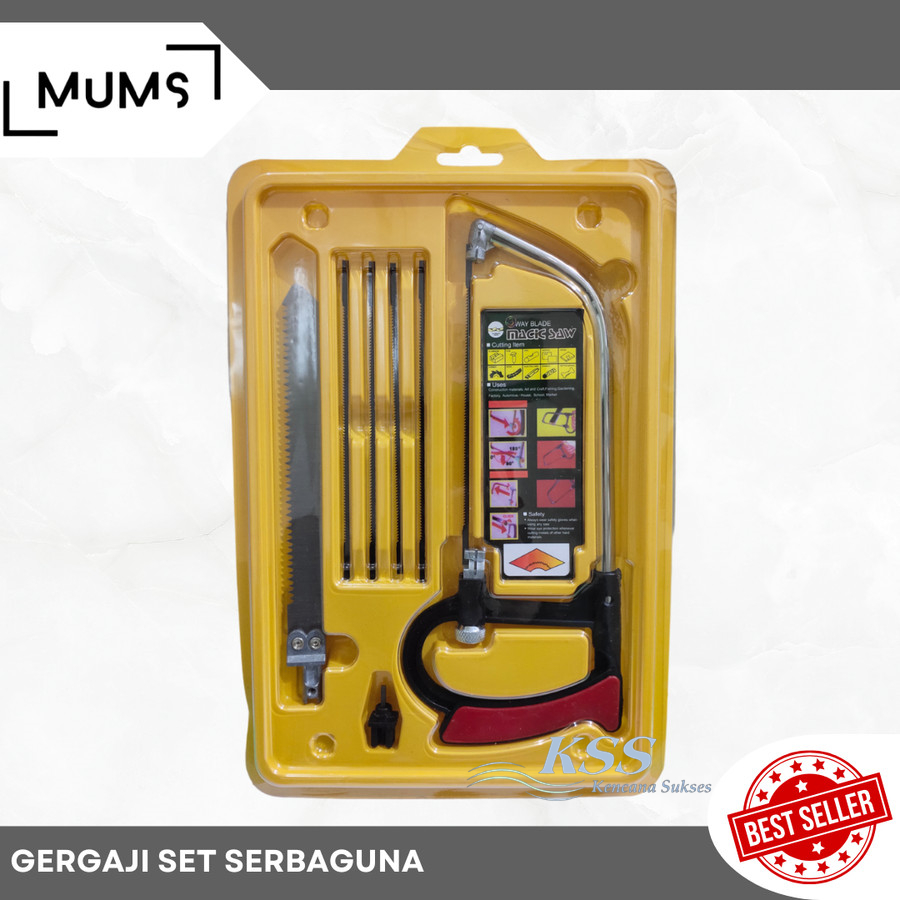 Gergaji Mini / Gergaji Ukir Kerajinan Serbaguna Gagang Pipa Besi Magic Saw Gergaji Tangan Manual Set