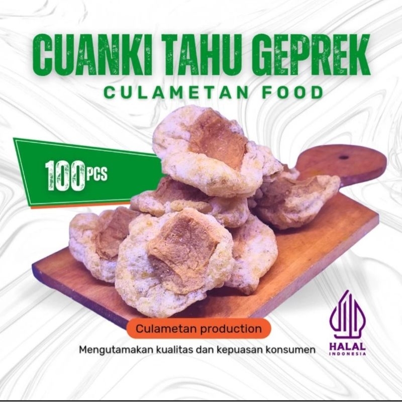 

CUANKI TAHU GEPREK ,TAHU KRIBO, TAHU KOTAK ISI 100 PCS