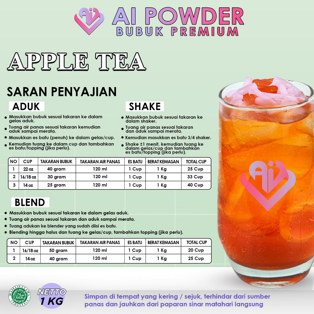 

RB Apple Tea Bubuk Minuman Premium Instan 1Kg