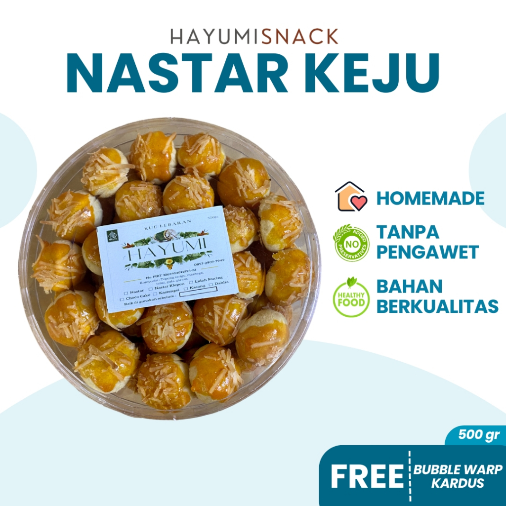 

Kue Nastar Keju 500 gram Hayumi Snack Kue Kering Nastar Dengan Taburan Keju Isian Selai Nanas Produksi Rumahan Tanpa Pengawet Homemade Empuk dan Lembut