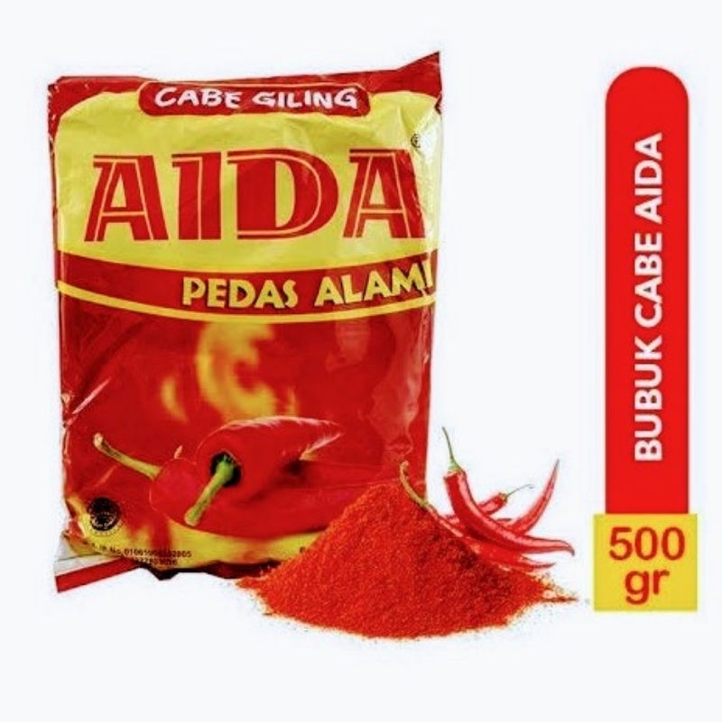 

Cabe bubuk / cabai bubuk aida kemasan 500gr