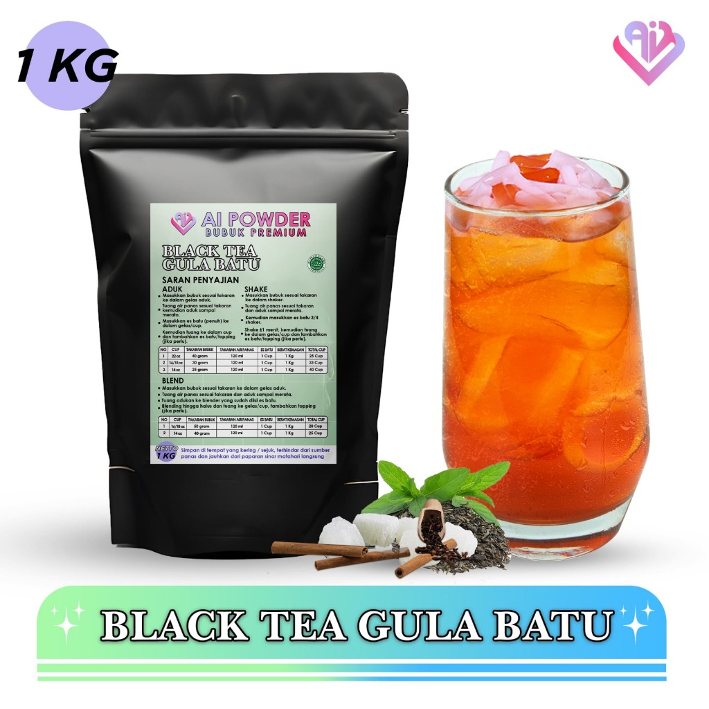 

Black Tea Gula Batu Bubuk Minuman Premium Instan 1Kg