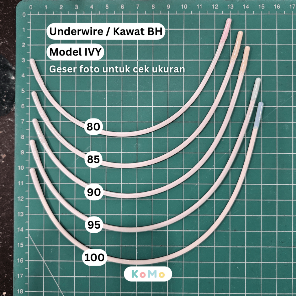 Kawat BH Stainless Nylon Coated Bra Underwire Pengganti Kawat BH Model Ivy