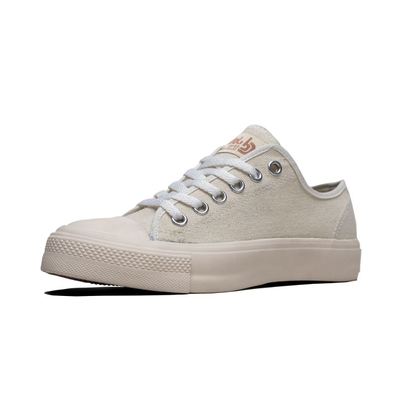 Sepatu Sneakers Cream, Sepatu Casual Unisex Johnson Basic Lowcut Milky