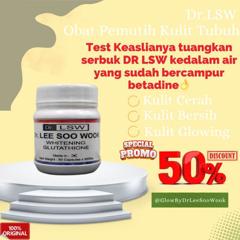 DR LSW WHITENING GLUTATHIONE Kapsul Pemutih ORIGINAL import KOREA Obat Pemutih Kulit Badan 50 Kapsul