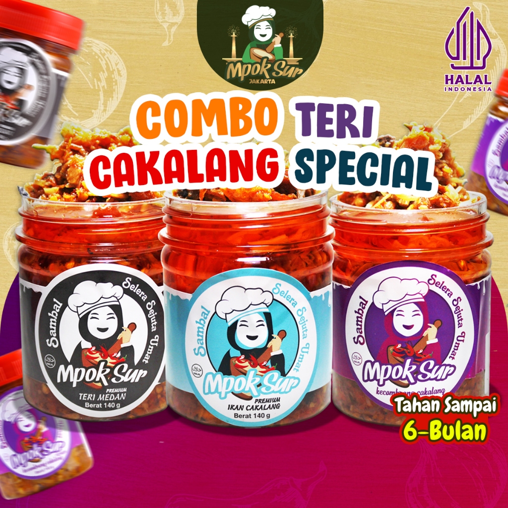 

Mpok Sur - Sambal Special Sambal Teri Medan, Sambal Cakalang, dan Sambal Kecombrang Cakalang