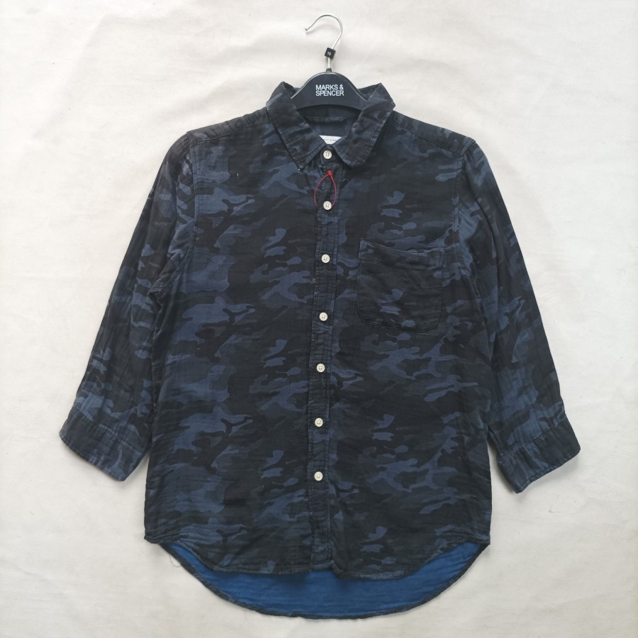 kemeja browny standard linen camo cassual shirt