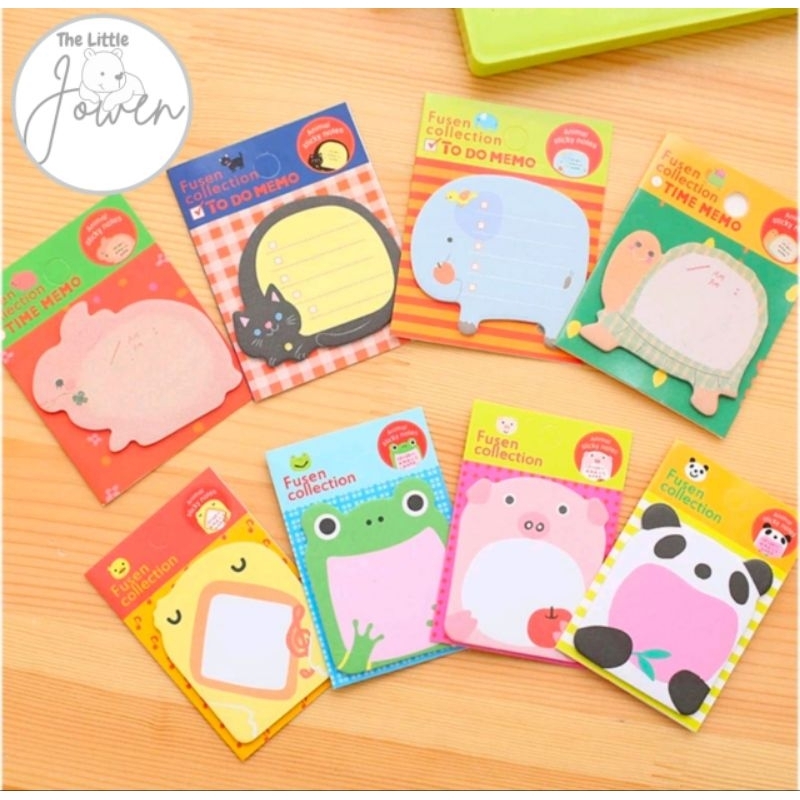 

Sticky Notes Motif Hewan Tempelan Kertas Catatan Memo Note Karakter Animal Mini Book