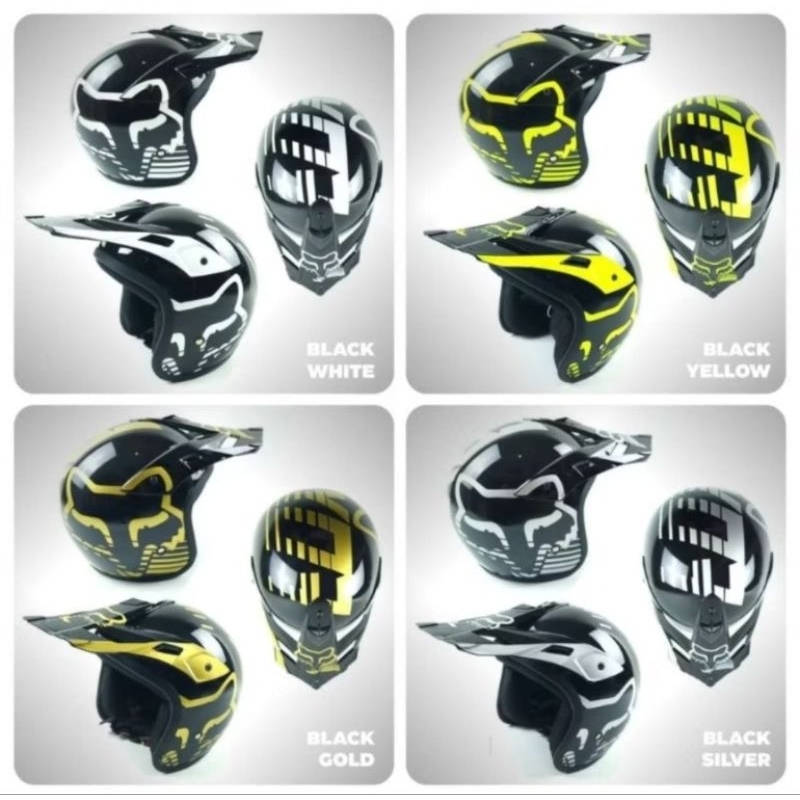 Helm Cross Helm Cross Retro Helmet Fox Halp face Helm Semi Trail Helmets Trail Super Ringan Helm Adv