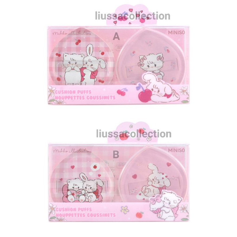 Makeup Puff Miniso - Mikko Collection Large Cushion Puffs (2 pcs with Storage Case)