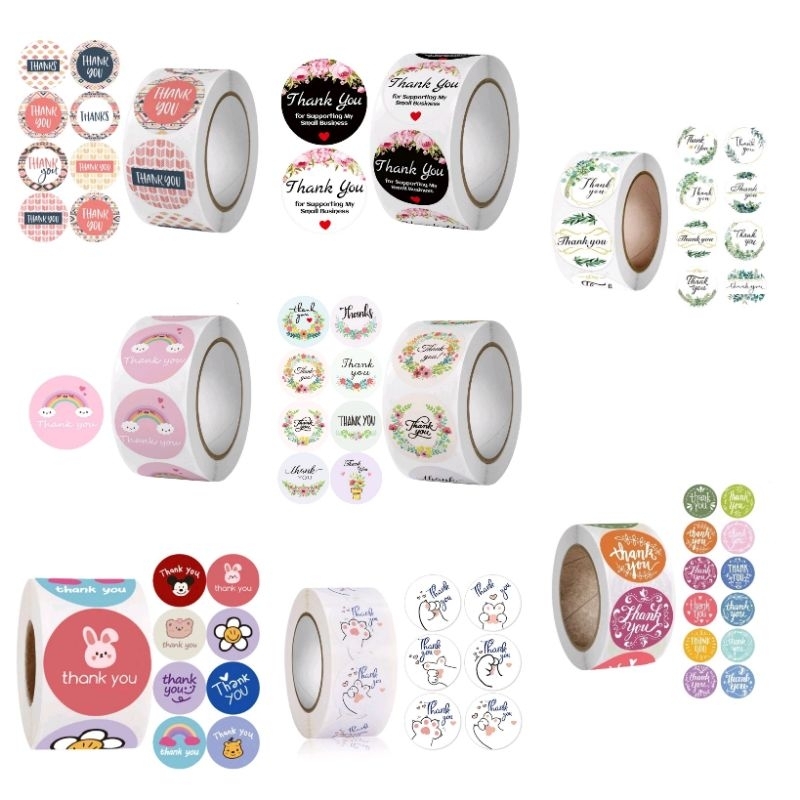 

Sticker Thank You roll isi 500 pcs
