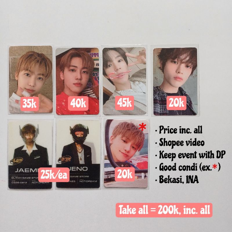 READY Photocard Jaemin Jeno Chenle NCT DREAM Beatbox Glitch Mode Lenti SG Xmas Kemeja