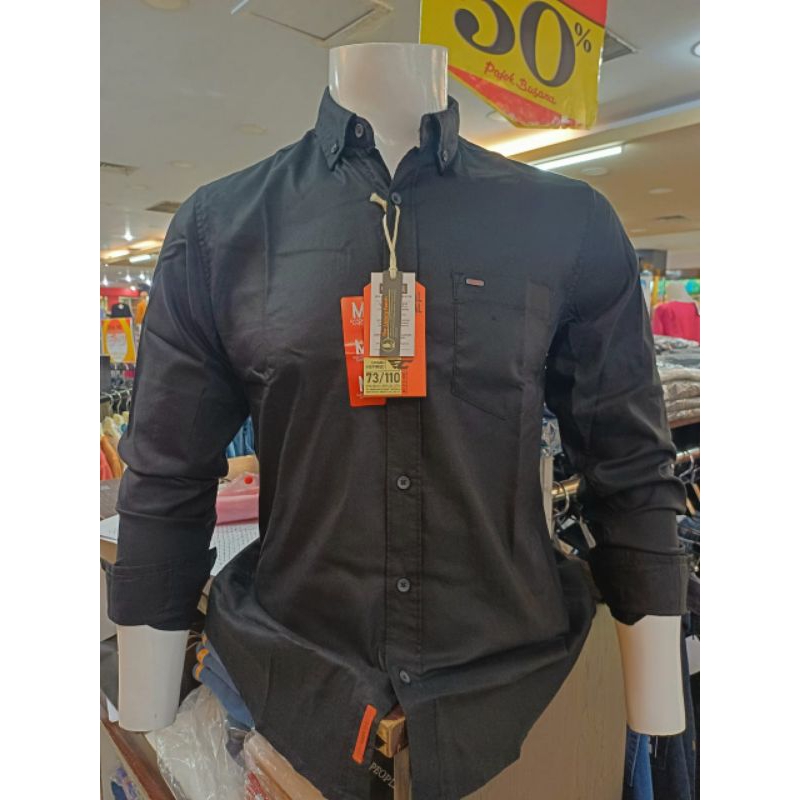 KEMEJA PRIA CARDINAL CASUAL SLIMFIT HITAM